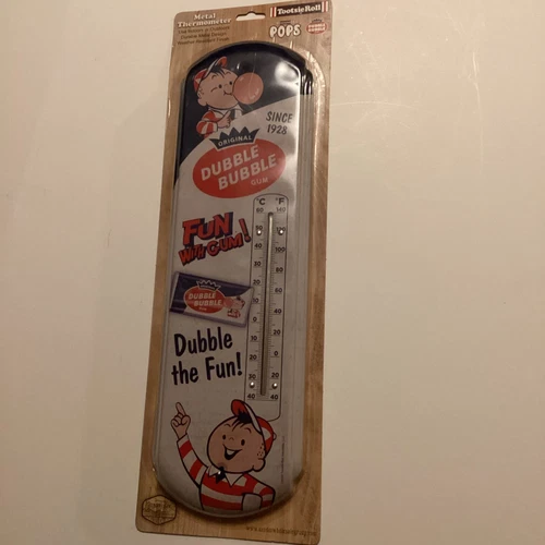 Reproduction Dubble Bubble Gum Metal Thermometer Vintage Style  Tin Sign