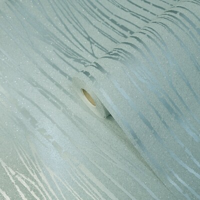Zebra Lines Glassbeads Sparkle turquoise green metallic Modern texture Wallpaper