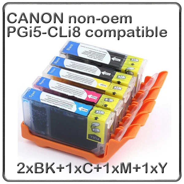 5 cartouches encre compatible imprimante canon non-oem PGi-5 / CLi8  - Photo 1/1
