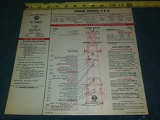 1956 Dodge Truck Shell Service Info Chart Vintage 12 Ton Thru 1 Ton Pickup 1956 Dodge Truck Shell Service Info Chart Vintage 12 Ton Thru 1 Ton Pickup