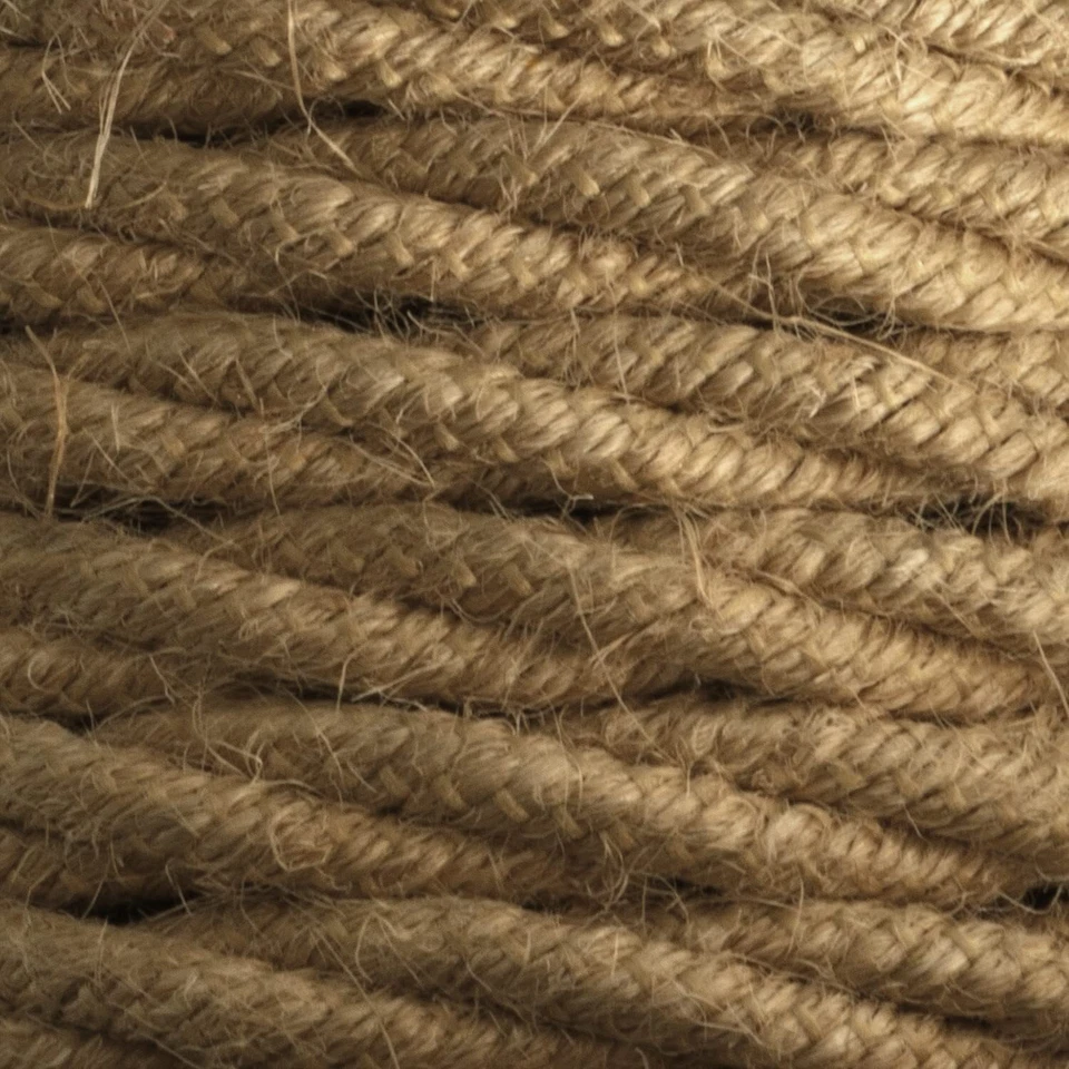 - Câble électrique textile couleur JUTE torsadé jute 3 mètres à 2 brins 2x075... - Photo 2/4