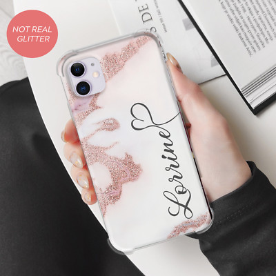 Personalisierte Handy Hülle für iPhone 11 12 14 15 13 Individueller Name Stoßfest Cover