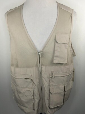 R&R Outdoors Polyester L Men's Mesh Vest Full Zip Pockets