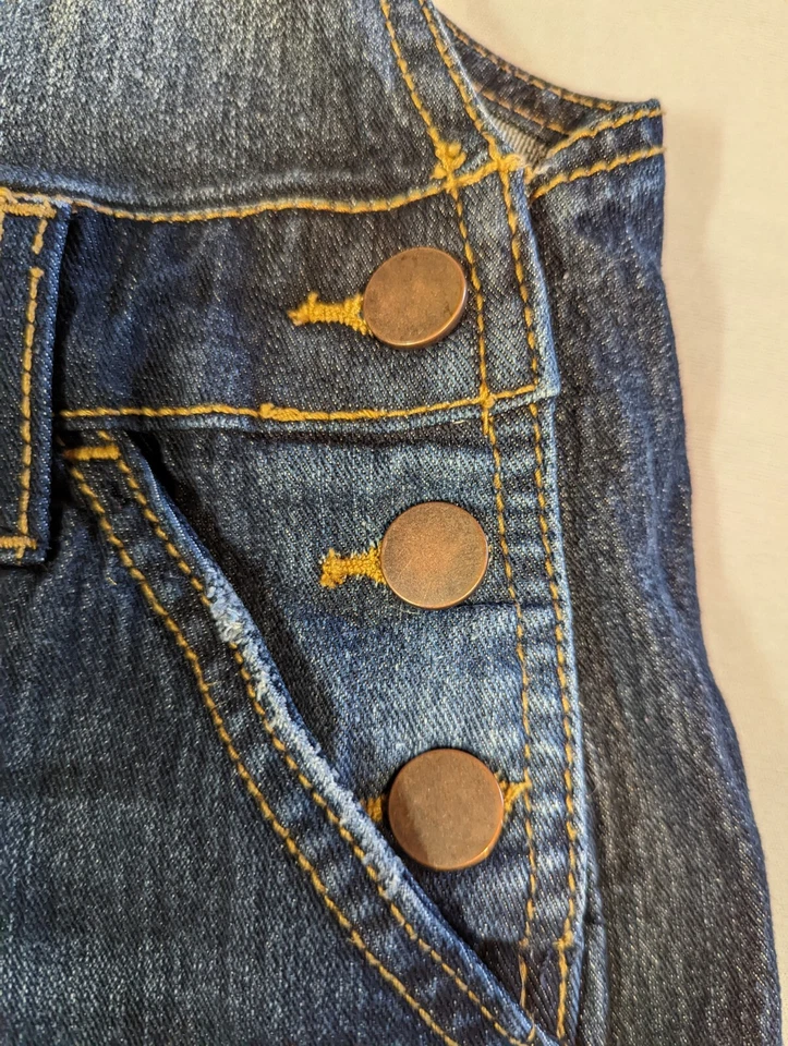 NOBO No Boundaries Relaxed Fit Jean Denim Overalls Shortalls Shorts Med 7-9 EUC - Image 4 of 4