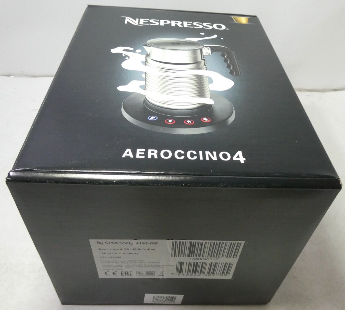 Nespresso Aeroccino 4 Black 220-240V Milk Frother S.America