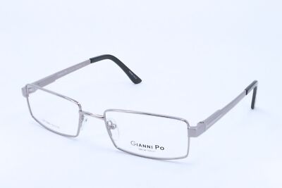 Gianni Po GP2562 Silver Rectangle Men Full Rim 52-18-140 Eyeglasses Frames