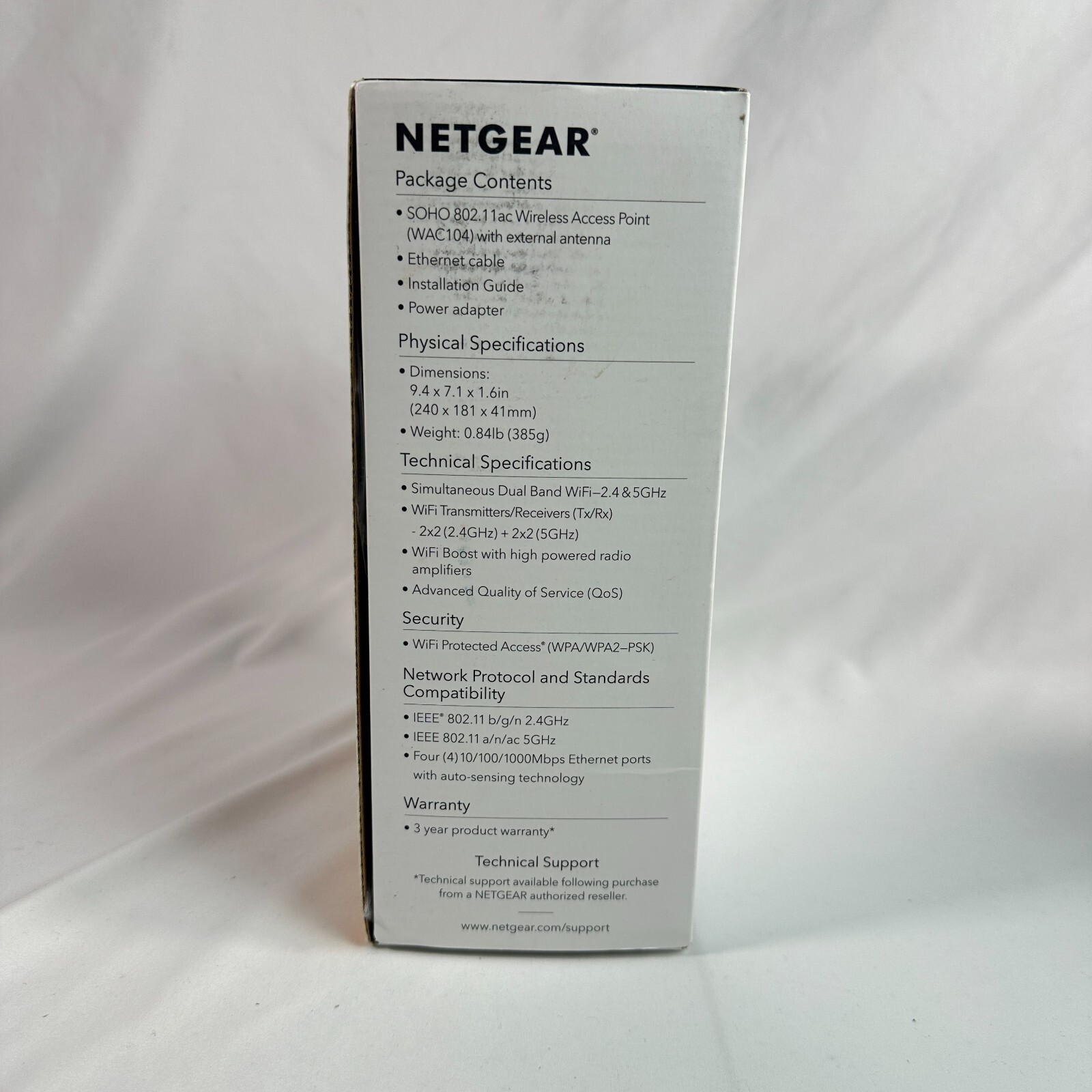 NETGEAR Wireless Desktop Access Point WAC104 DualBand AC1200 802.11ac