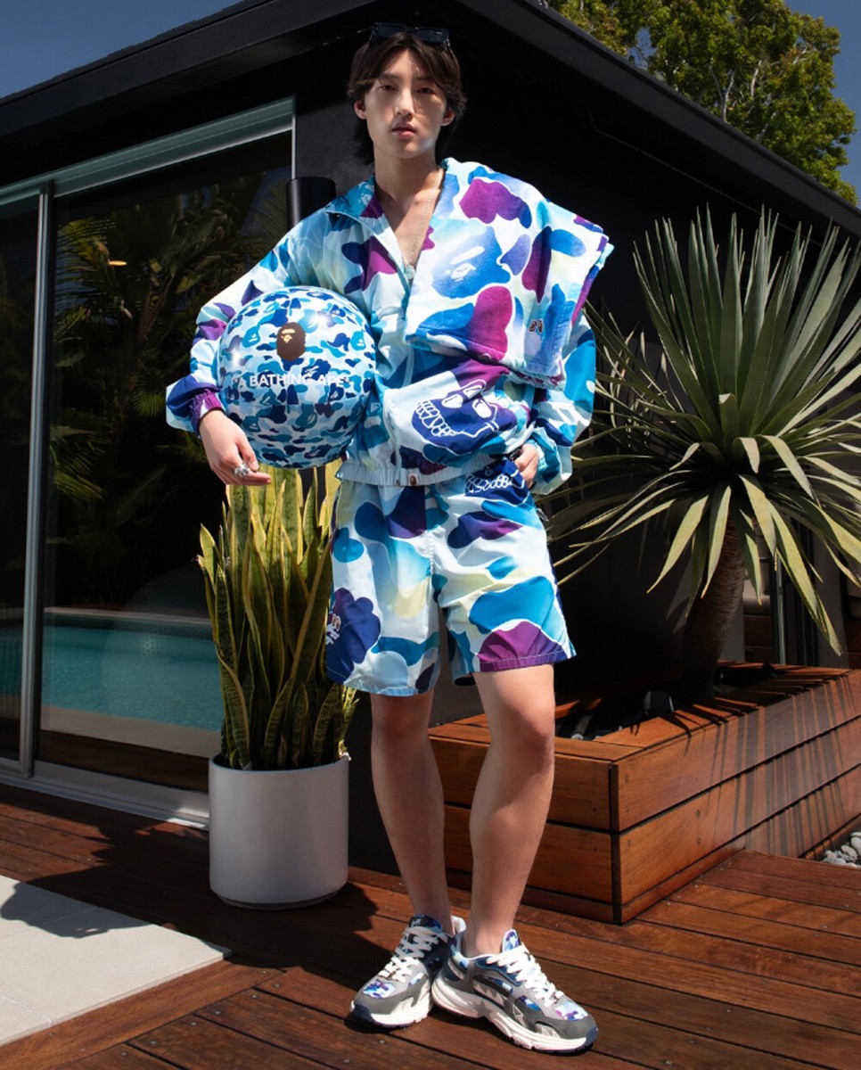 A BATHING APE Men's BAPE x BAYC SEASON 2 WATER SHORTS Blue