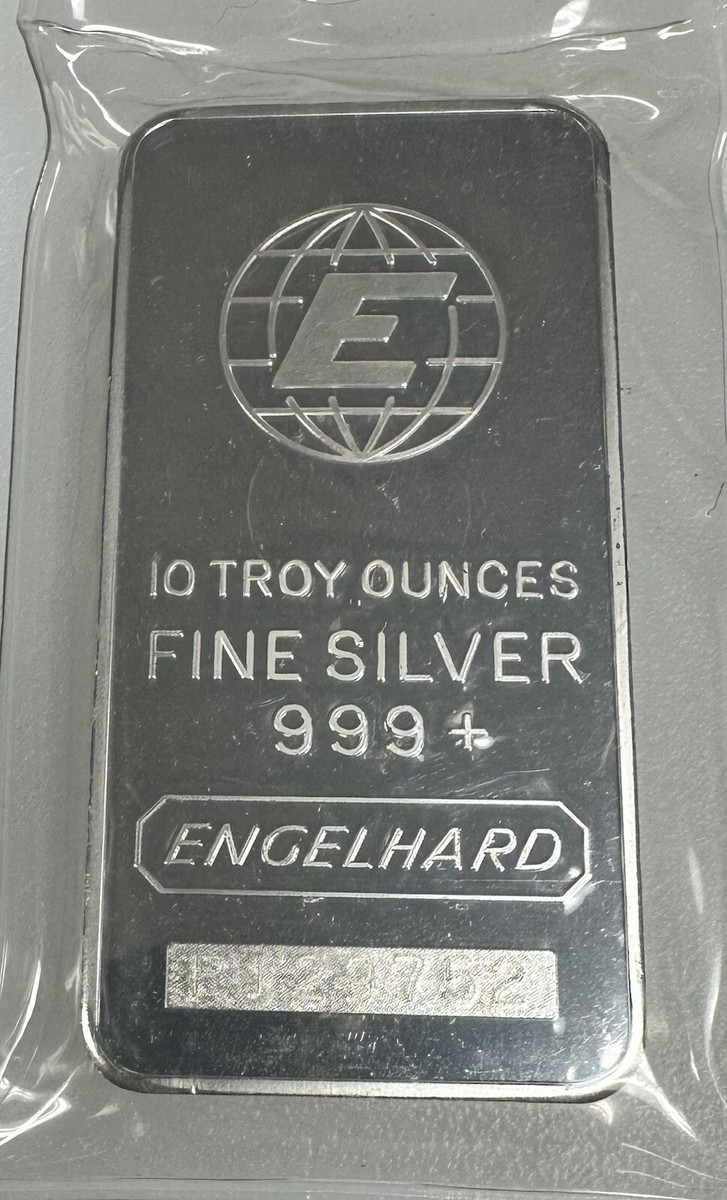 Vintage Silver Engelhard 10 Oz .999 3 Consecutive P Series Bars