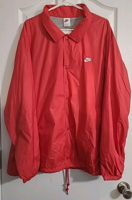Nike Club Coach's Men's Size X-Large Loose Fit Button Up Red Nike Club Coach's Men's Size X-Large Loose Fit Button Up Red