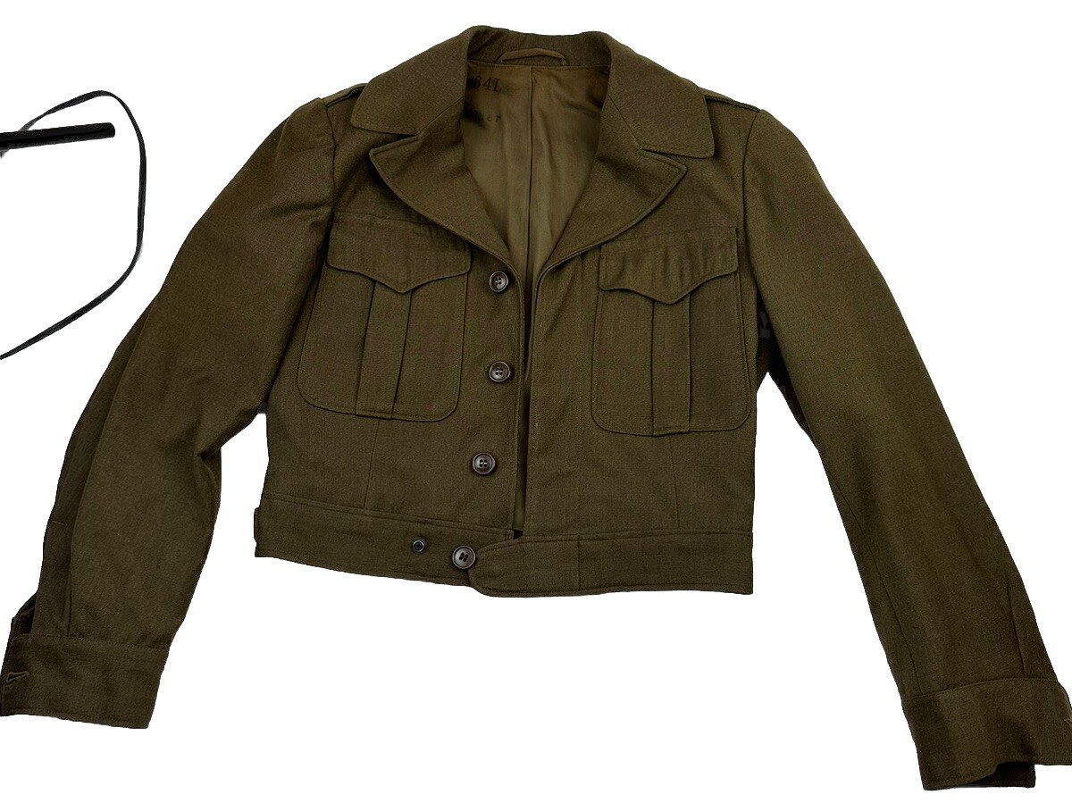 WW2 Army Jacket 34L Small Boxy Cropped Military 1944 40s