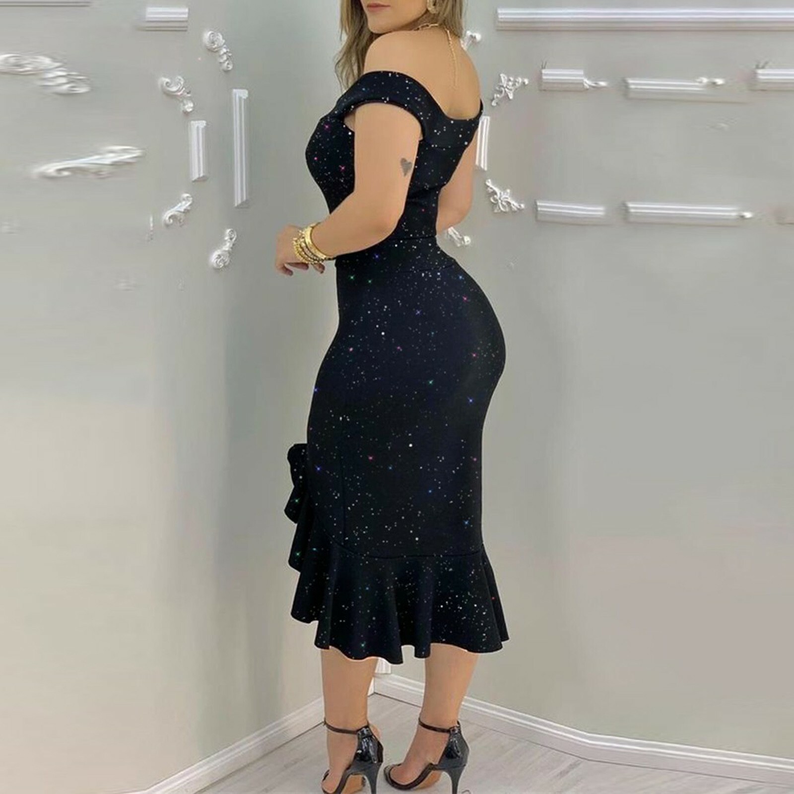 Women Off Shoulder Sexy Bodycon Ladies Evening Party Ball Gown Club ...