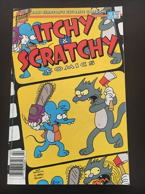 ITCHY AND SCRATCHY COMICS #2 Simpsons, (Bongo 1994) Low Print Run!!!!