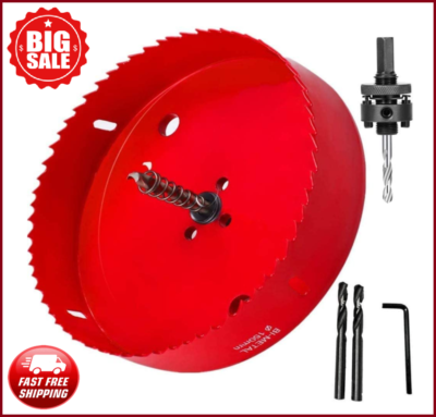 6-Inch Hole Saw Drill Bit Adapter Blade Cornhole Speakers Air 