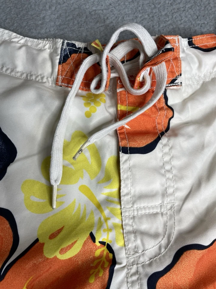 Pantalones Cortos De Colección OP Ocean Pacific Forrados Para Hombre M 32-34 Naranja Blanco Floral Foto 4 de 4