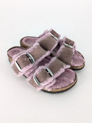 Birkenstock Arizona Big Buckle Shearling Lavender Oiled Nubuck EU 36 Cozy Warm