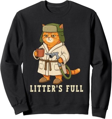 Litter s Full Cat Christmas Grumpy for Cat Lovers Unisex Crewneck Sweatshirt