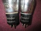 Matched Pair RCA Cunningham Type 71A tubes. Amplitrex Both Test 100% gm. Etched — photo 3