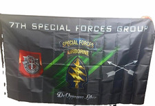 7th Special Forces Group Special Forces Airborne Fabric Flag Banner, Militaria