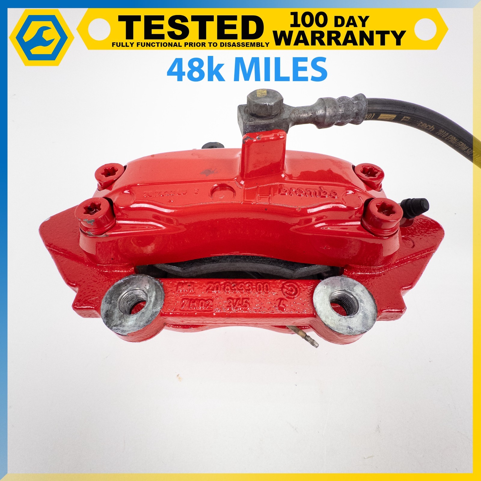 04-17 MASERATI GRANTURISMO QUATTROPORTE 4.2L FRONT LEFT BRAKE CALIPER RED OEM