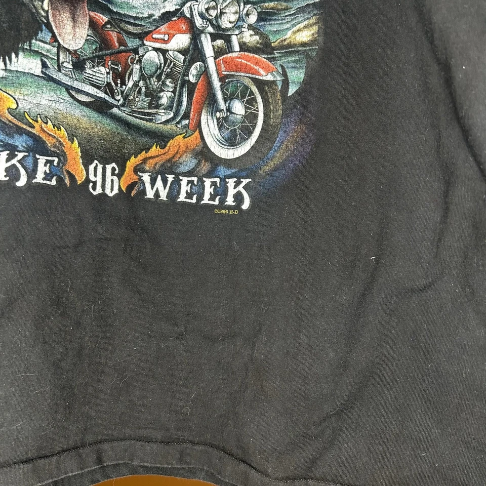 Camiseta vintage años 90 Harley Davidson Daytona Beach Bike Week Flame  Foto 4 de 4