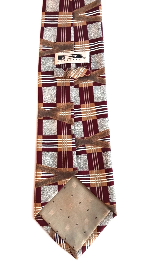 NEW VINTAGE J.T. BECKETT BROWN GOLD MODERN GEOMETRIC NECKTIE SILK TIE A+ PRESENT - Image 3 of 4