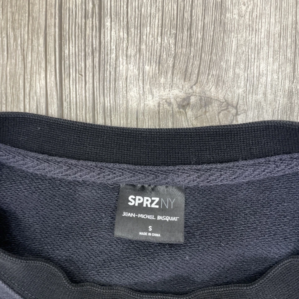 Sudadera Uniqlo Hombres S Negra SPRZ NY Jean Michel Basquiat Terry Francés Foto 4 de 4