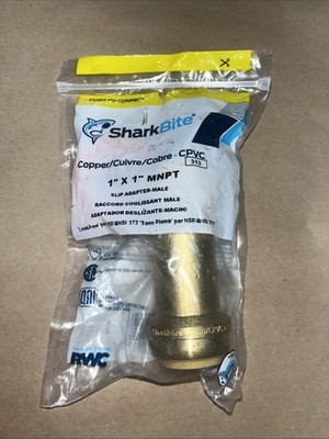 SharkBite U3140LFA Push-to-Connect Slip Adapter 1'' x 1'' MNPT Lead-Free