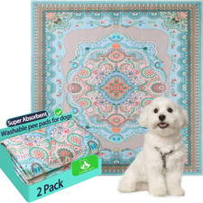 2 Pack Washable Dog Pee Pads 18"x24" Reusable Puppy Training Absorbent Mats