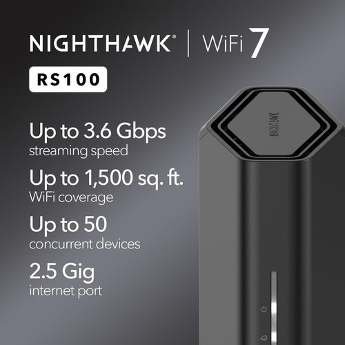 NETGEAR Nighthawk WiFi 7 Router (RS100) – Security Features, BE3600 Wireless Spe - 第 6/7 張圖片