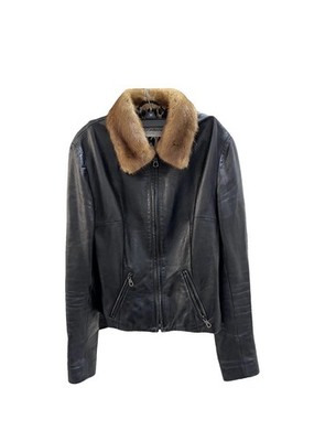 DOLCE & GABBANA Lederjacke mit Nerz Pelzkragen Y2K 2000 Vintage