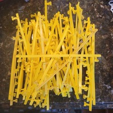 Lot 65pc TYCO Slot Car 9" Yellow GUARD RAIL Accessories Used