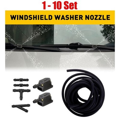 Windshield Nozzle Spray Wiper Squirter 2M-Hose Pump Connectors Universal 1-10Set
