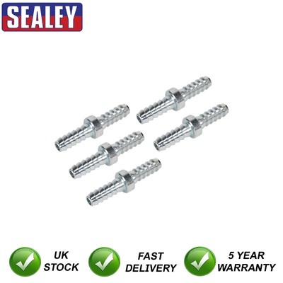 Sealey PCL Double End Hose Connector 1/4'' Hose Pack of 5 AC10