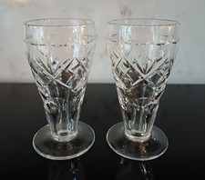 Pair Of Vintage Webb Corbett Crystal Bud Vases Georgian Pattern Good Condition