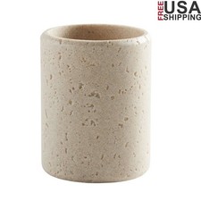 Faux Stone Toothbrush Holder Resin Bathroom Organizer Elegant Storage Solution