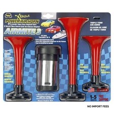Wolo 405 Airmite 3 Truck Air Horn Triple Trumpets 24v Red