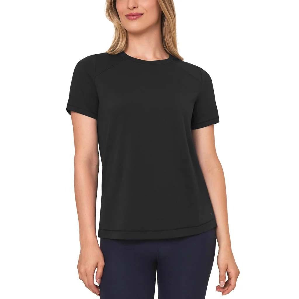 Mondetta Womens Black Fitted Active Seamless T-Shirt Polygiene Anti-Odor MED NEW