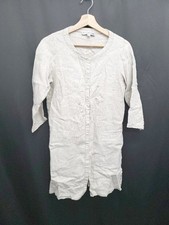 UNIQLO INES DE LA FRESSANGE Linen Dress M Gray Beige Long Sleeve Used