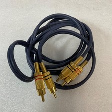 60 in Stereo RCA Audio Cable Gold Tone Metal Connectors Dual Male