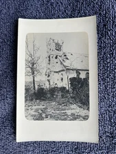German WWI Photograph / Postcard - Damaged Church