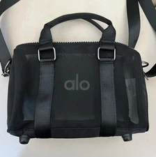 Alo Yoga Mini Sheer Duffle Bag Black Mesh Crossbody Shoulder Trendy 2025 NWT