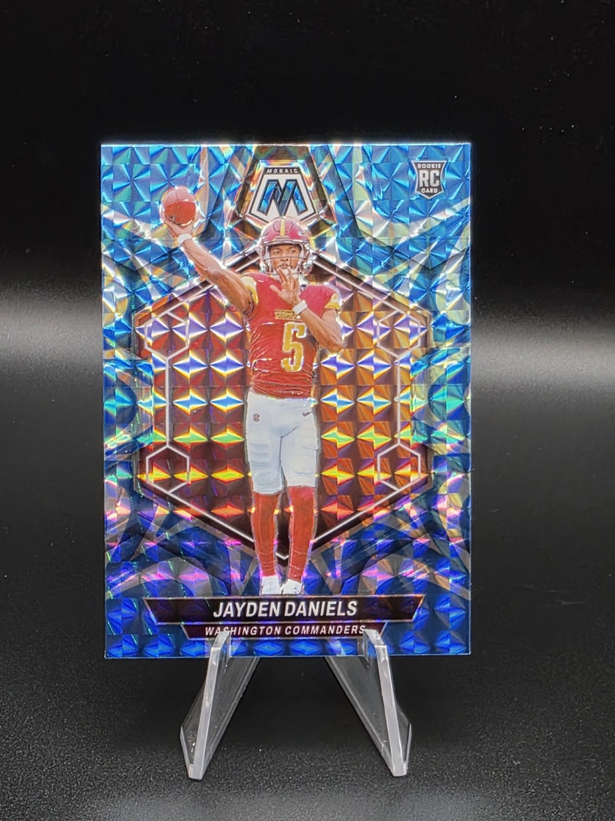 Jayden Daniels Rookie - 2024 Mosaic, Blue Reactive Prizm #302