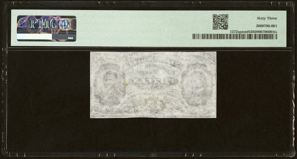 PMG 63 FR 1272 Fractional 1864 Union Currency 15c Narrow Civil War Grant Sherman - Image 2 of 4