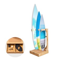 VEVOR Vertical Surfboard Stand 3 Tiers Wood Surfboard Rack for Storage & Display
