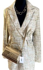NWT Jason Wu Tweed Blazer Sz XS Cream Pastel Metallic Spring Coat Quiet Luxury