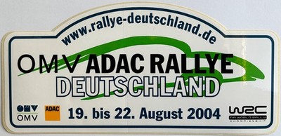 Original Aufkleber ADAC Rallye Deutschland 2004 - FIA WRC Rallyeweltmeistersch.