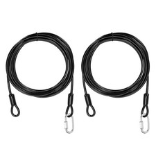 2Set 3/16" Dia 8.2ft Security Steel Cable with Loops Black + Quick Links