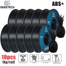 10Roll Geeetech 3D Printer Filament ABS+ Black 1.75mm 1KG/Roll Strong Tough ABS+