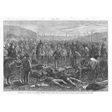 RUSSO TURKISH WAR Russian Troops Mutilated by the Turks - Antique Print 1877
